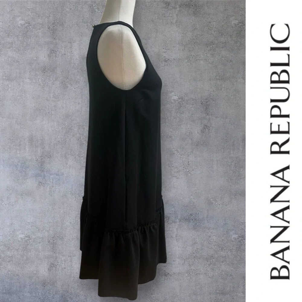 Banana Republic Black Mini Dress with Flounce Hem, Size 4, MSRP $119 - Picture 2 of 6